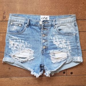 One Teaspoon Outlaw denim boyfriend shorts